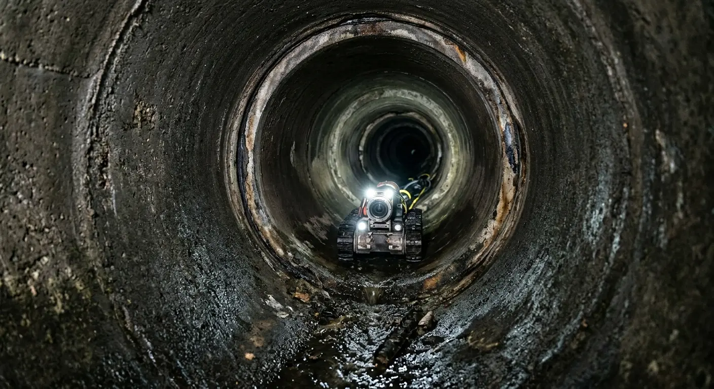 Robotic sewer camera inspecting pipe interior for Drain Snake Service in Ephraim